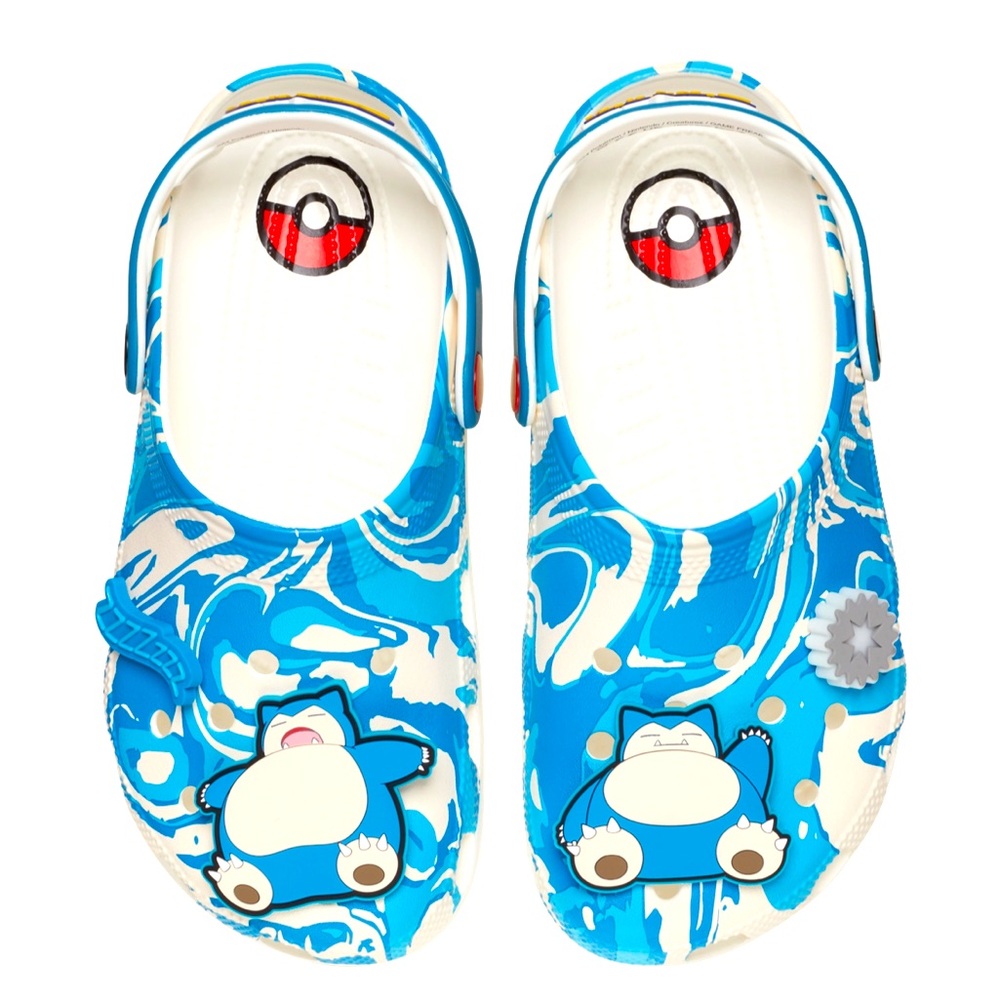 BNWT Crocs Pokémon Classic Clogs Snorlax men’s 8/women’s 10 blue/white swirl